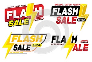 Flash sale banner promotion tag design for marketing