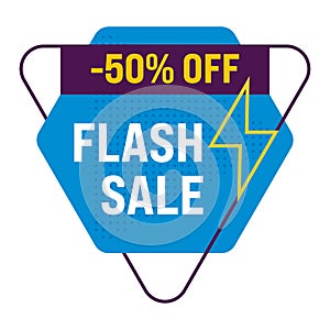 Flash sale banner on White Background