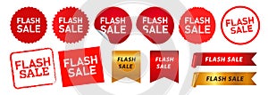flash sale circle and square stamp label sticker sign for promotion special offer market advertising