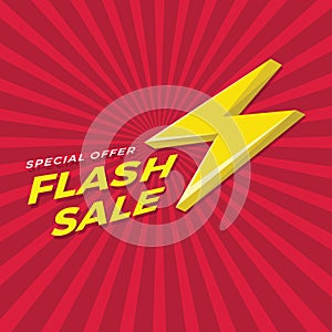 Flash sale design with thunder.