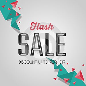 Flash sale, discount special offer banner template. Website advertising and promotion.