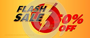 Flash sale discount vector background. icon tag