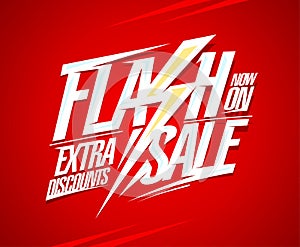Flash sale, extra discounts now on, lettering banner design