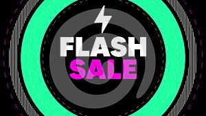 Flash sale graphic element. flash banner design background 4k animation V7