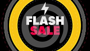 Flash sale graphic element. flash banner design background 4k animation V8