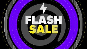 Flash sale graphic element. flash banner design background 4k animation V9
