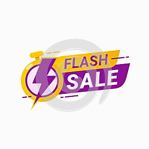 Flash sale offer badge for limited time vector illustration