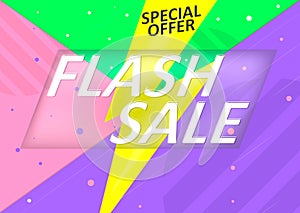 Flash Sale, poster design template, special offer, limited time only, vector illustration
