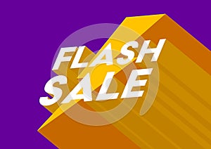 Flash sale poster or flyer design. Flash sale 3d banner template.
