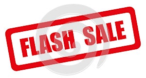 Flash sale. Red tilted vector rubber stamp.