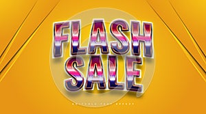 Flash Sale Text in Colorful Retro Style and Glossy Effect