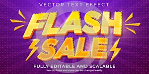 Flash Sale text effect  editable discount and offer text style