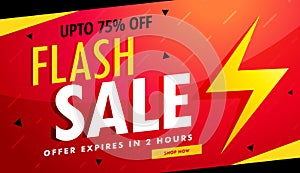 Flash sale vector advertising banner for discount and offers photo
