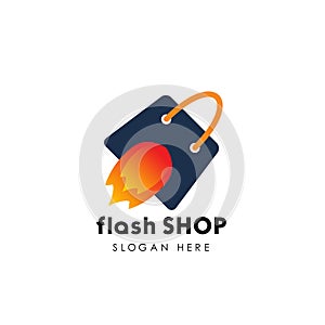 flash shop logo design template. fast sale icon design