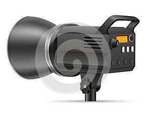 Flash for softbox on tripod in photo studio vector illustration