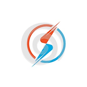 flash thunder bolt or s letter icon illustration vector