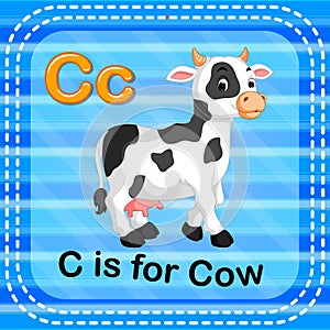 Flashcard letter C is for cow