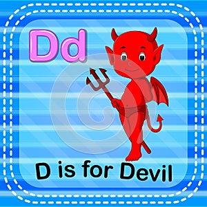 Flashcard letter D is for devil