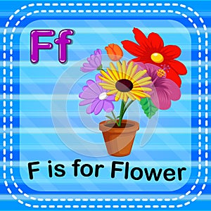 Flashcard letter F is for flower