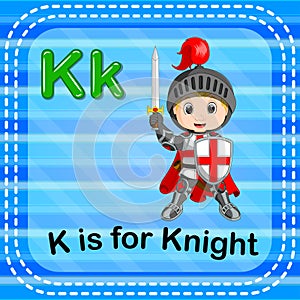 Flashcard letter K is for knight