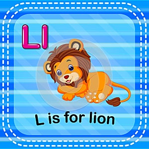 Flashcard letter L is for lion