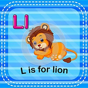 Flashcard letter L is for lion photo