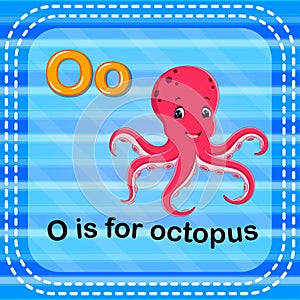 Flashcard letter O is for octopus