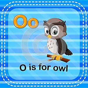 Flashcard letter O is for owl