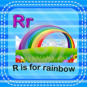 Flashcard letter R is for rainbow