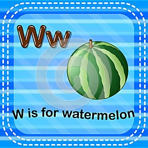 Flashcard letter W is for watermelon