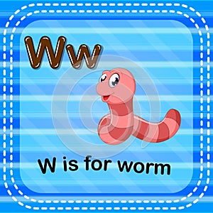 Flashcard letter W is for worm photo