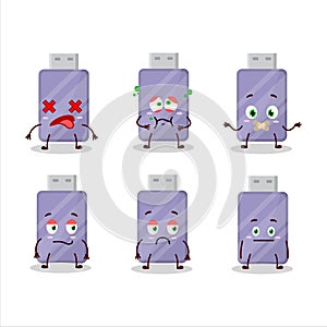 Flashdisk cartoon in character with nope expression