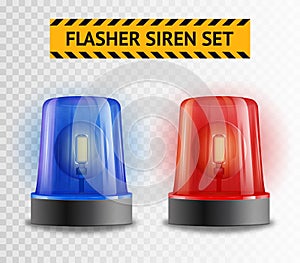 Flasher Siren Transparent Set