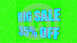 Flashing capitalized BIG SALE neon sign animation on green background