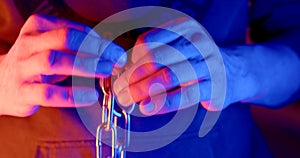 Flashing light red blue. Demonstration of open aggressive behavior.