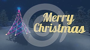 Flashing Merry Christmas and Christmas tree Loop-able