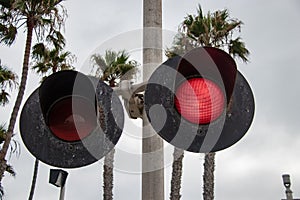 Flashing Train Lights at the Train Station in San Clemente