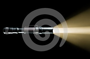 Flashlight with beam of light