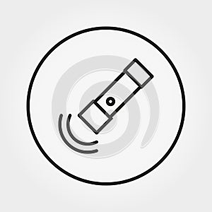 Flashlight. Camping. Icon. Vector. Editable Thin line. Universal