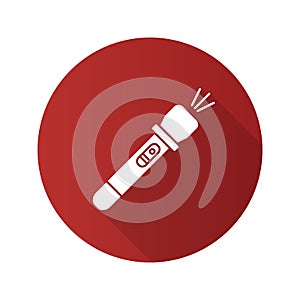 Flashlight flat design long shadow glyph icon