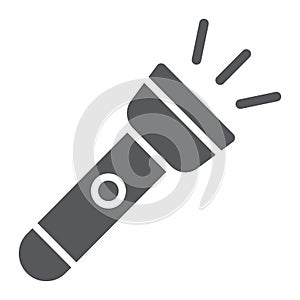 Flashlight glyph icon, light and electric, lamp sign, vector graphics, a solid pattern on a white background. photo