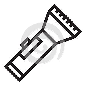 Flashlight icon. Electric torch. Pocket light device