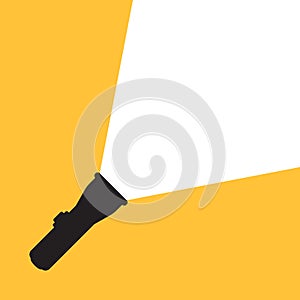 Flashlight icon in flat style. Electric lamp vector illustration on isolated background. Pocket lantern sign business concept