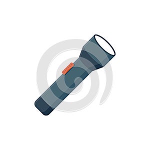 Flashlight icon in flat style. Electric lamp vector illustration on isolated background. Pocket lantern sign business concept