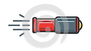 Flashlight with Light Beam, vector design Generative AI