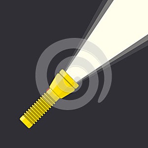 Flashlight and light beam.