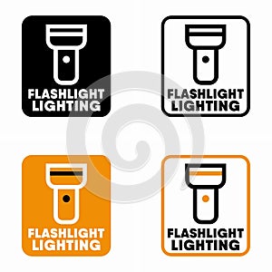 Flashlight lighting vector information sign