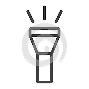 Flashlight line icon, web and mobile, torch sign