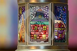 A flashlight with stained glass windows (handmade