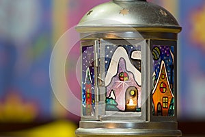 A flashlight with stained glass windows (handmade